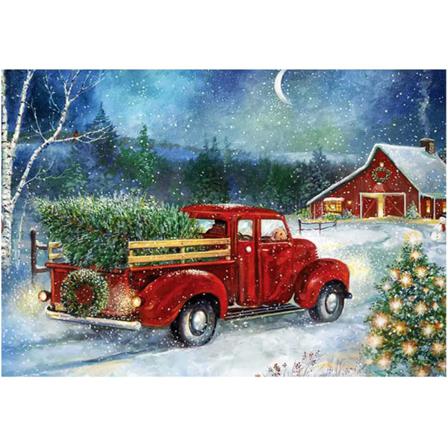 Juldiamantmålningssats, Diamond Painting För Snöig Bil, 5d Wi