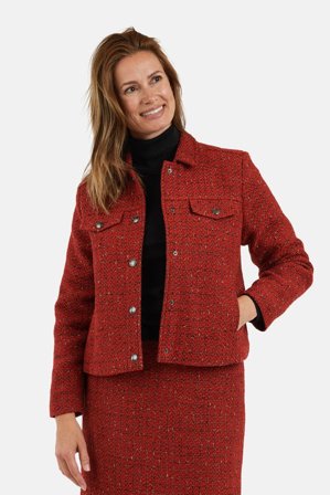 BRANDTEX - Bouclé jakke - Rød