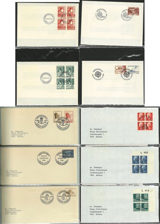 Danmark - Samling af FDC'er i 4 album