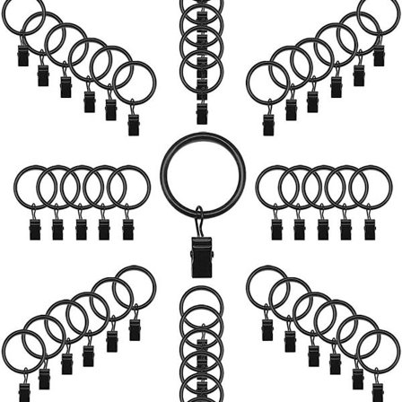 50 kappaleen verhosilmukkasarja, verhosilmukat, pidike, sisähalkaisija 32 mm, ulkohalkaisija 39 mm