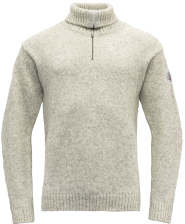 Devold Nansen Sweater Zip Neck Grey Melange