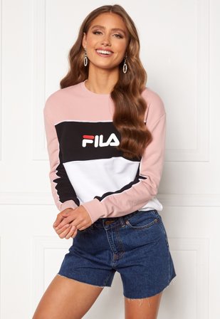 FILA Amina Blocked Crew Sweat B231 Bright White-Pa Klær