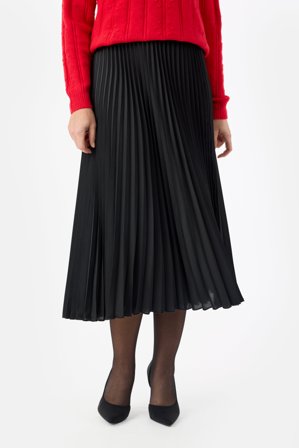 BRANDTEX - Nederdel - Sort - Plisseret