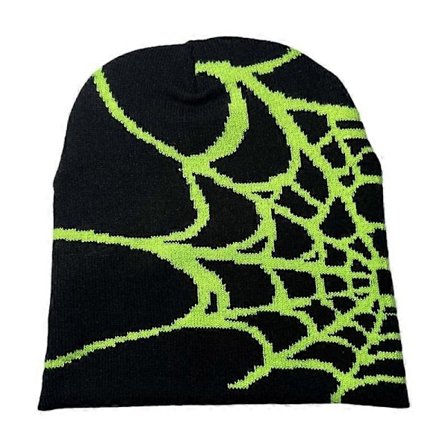 Y2k Hue Spider Web Hat Y2k Strikket Hue Skullies Hue Spider Web Hue Baggy Slouchy Hue Hovedbeklædning Skull Cap