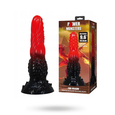Fire Dragon Rippled Monster Silicone Dildo 24,5 cm - Vuxen.dk: For hende