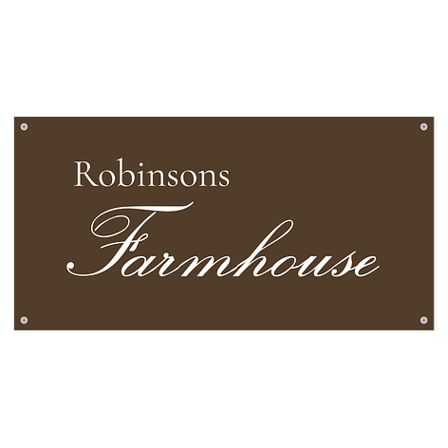 House sign - Personalised - Brown/white - Engraved plastic - Signomatic.com.au