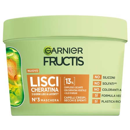 Garnier Fructis Lisci Cheratina Maschera 370ml - Maschera Lisciante Capelli