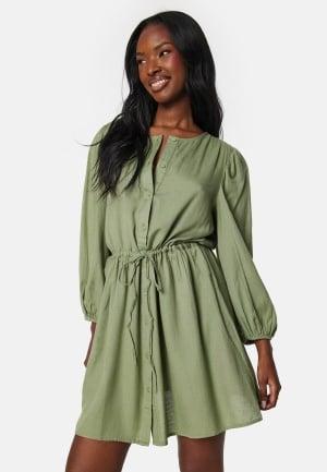 VILA - Vipricil O-Neck 7/8 dress 40 - Green - Vardagsklänningar - Dam - Bubbleroom