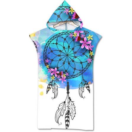 1PC Dreamcatcher Surf Poncho Håndklæde, Hurtigtørrende Mikrofiberstof S