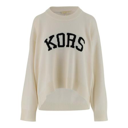 Michael Kors Round-neck Strik Hvid, Dame Striktrøjer