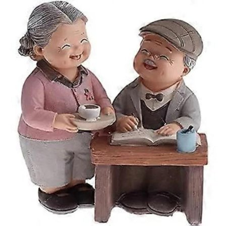 NY-Parfigurer Hart Mann og Kone Statuer Besteforeldre Skulptur Borddekorasjoner stil 1 FARGE 5