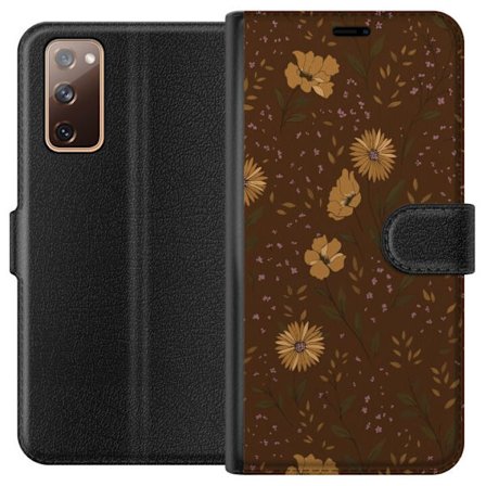 Kompatibelt Plånboksfodral till Samsung Samsung Galaxy S20 FE Bruna blommor retro blommönster blommig design 70-tals vintagestil mönster bohemisk t