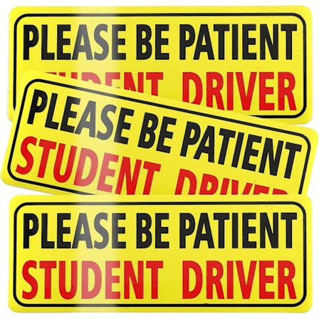 4 kpl auton magneettia, Ole hyvä ja ole kärsivällinen oppilasajajille, Turvallisuusvaroitus uusille kuljettajille Tarrat, Magneettiset heijastavat 