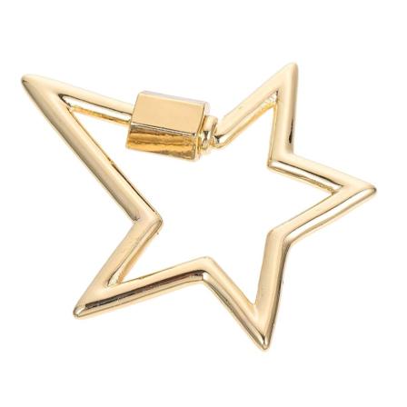 Smykke Halskje Skrue Karabinkrok Lås Spenne Nøkkelring Lås Charm Kjede Choker Gull 3X3.8CM Golden 3X3.8CM