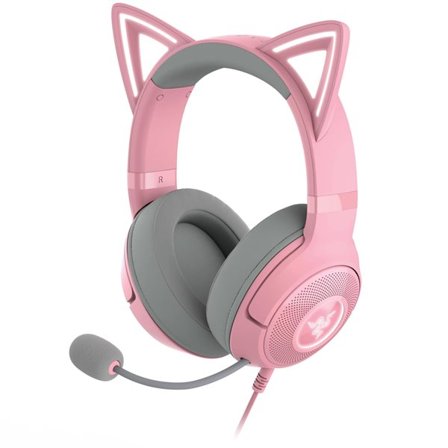 Razer Kraken Kitty V2 - Pink gaming-headset med RGB og katteører