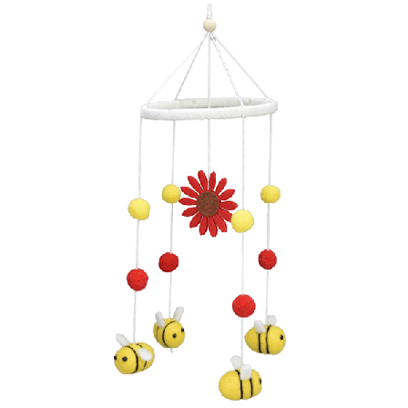 Baby Mobil Spjälsäng Hängande Mobil Dekor med Honungsbi Solros Hänge för Anette Vagga