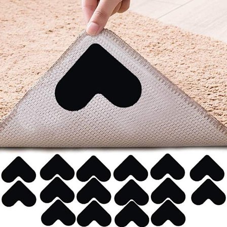 Liukuestematto 16 kpl Uudelleenkäytettävä mattoteippi Mattotarrat Matto Olohuone 9,7 x 8 cm Maton liukueste Sydämenmuotoiset mattotarrat 