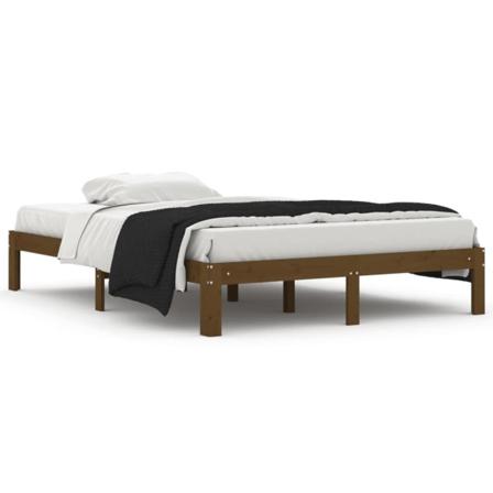 Vidaxl Sängram Honungsbrun Massiv Furu 140x200 Cm Brun