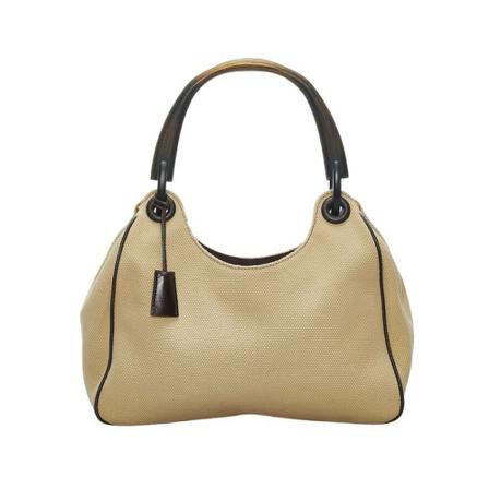 Gucci Vintage Pre-owned Wooden Handle Hobo Tas , Beige , Dames , Maat: ONE Size Vintage Tassen