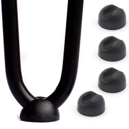 Hårnål Benbeskytter Føtter, Silikonklips for Stol Fotbeskytter DIY Møbler, 12 Stykker Svart