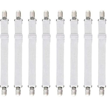 8 st (60 cm till 200 cm) Spännbäddslakan, Justerbart Lakan, Passar Alla Sängar Och Madrasser, Vit