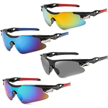 4-pak Polariserede Sportsbriller, UV400 Mode Cykelbriller, Vindtætte Letvægts Solbriller Udendørs Briller til Mænd Kvinder
