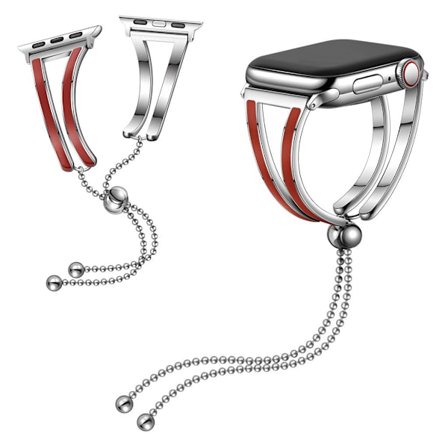 Apple Watch Series 6 / 5 44mm fashionable rostfritt stål klockarmband - silver / Rose