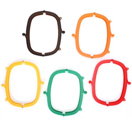 5 stk veskelås i halvsirkel, godteri-farger, buet plast, DIY-vesketilbehør, 16 cm