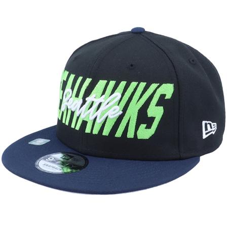 New Era - NFL Svart snapback Caps - Seattle Seahawks NFL22 Draft Em 9FIFTY Black/Navy Snapback @ Hatstore