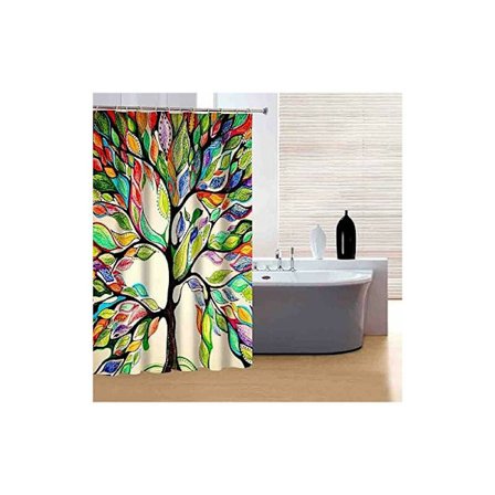 Värikäs suihkuverho 3D Erittäin pitkä Vedenpitävä Paksu Kylpyhuoneen sisustussetti Koukuilla 180 x 180 cm