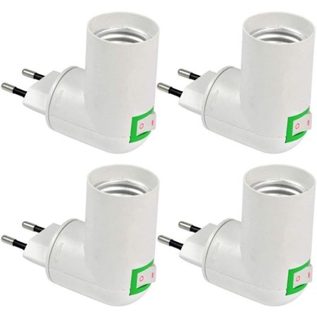 E27-fatning med trådløs kontakt, sokkel til E27 LED-pære, plastikfatning til hurtig belysning, E27-spot, sæt med 4