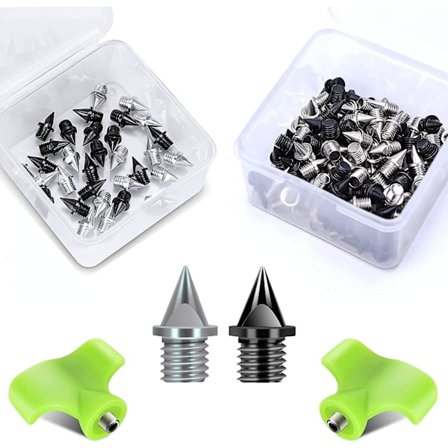 1/4 tum spikskruvar, 32 kolstål och 120 legeringsstålspikar för spikskor och spiknyckel för löparskor