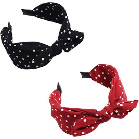 2 kpl Polka Dot -kuvioiset rusettinauhat, leveät kangasnauhat