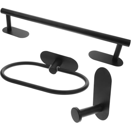 3 stk. Sæt Selvklæbende Håndklædestang Håndklædeholder Uden Boring Hotel Håndklædeophæng