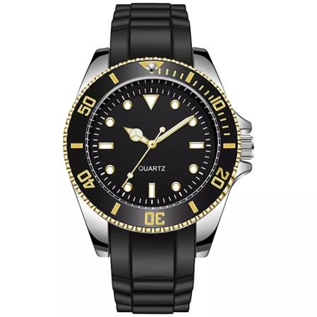 Japan Movement Ingen logotyp 40 mm roterande ram gummirem Quartz Analog Gold