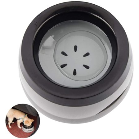 Reseskål för hundar, 750 ml, droppfri, spillsäker, kattskål, avtagbar bärbar reseskål i plast, grå