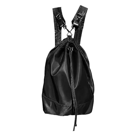 Matkustajan reppu, jossa on kiristysnauha, suuri kapasiteetti, vedenpitävä nailon, kaksois olkalaukku miehille ja naisille, yksi koko