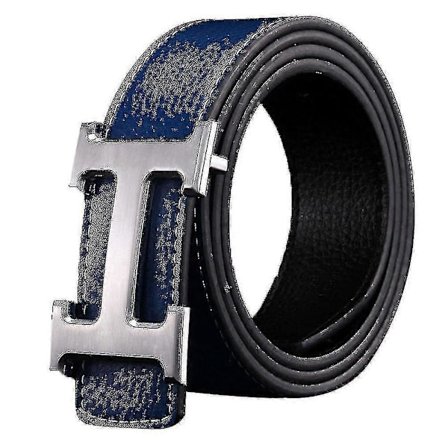 Ny stil Business Leisure Ekte PU Lær H Glatt Spenne Litchi Korn Belte For Menn V