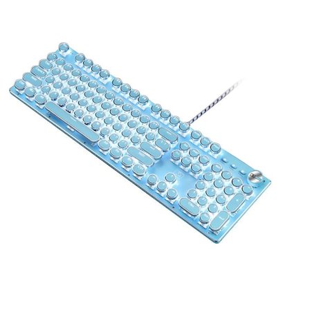Retro Mekaniskt Gaming Tangentbord 104 Tangenter, LED-bakgrundsbelyst Mekaniskt Dator Tangentbord Med USB-punk Tiffany