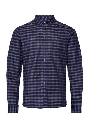 Anton Ls Checked Indigo Shirt Skjorte Casual Multi/mønstret Casual Friday