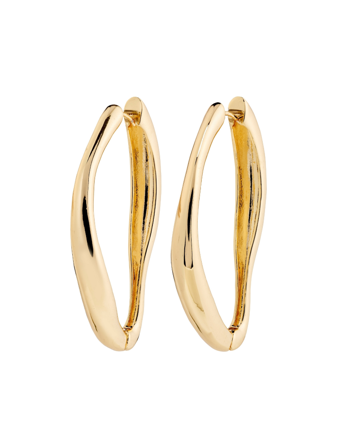 MATCH - Dune Hoop Earrings - Pilgrim - Str. ONESIZE - Dame - Tilbehør - Gul - Resirkulert messing