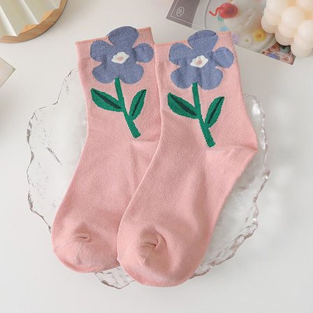 Bomuld Dame Sokker Casual Åndbar n Style tegneserieblomst Ca