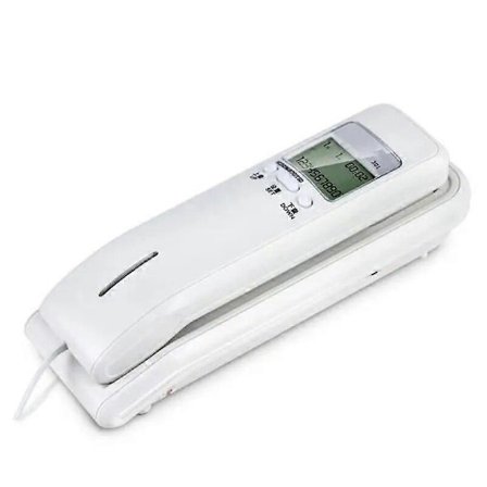 Trimline fastnettelefon med dobbelt LCD-skærm, nummerpræsentation, dobbelt system, justerbar ringetonevolumen, bord-vægtelefon til hjemmet