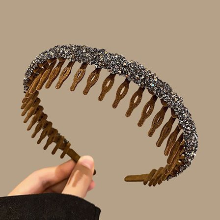 1PC Fashion Rhinestone Flocking Bezel Hårbøyler For kvinner Ladi