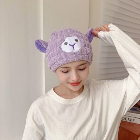 Tørt hår Cap Quick DryingTowel LILLA