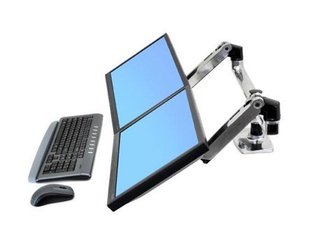 Ergotron LX Dual Side-by-Side Arm monteringssett - Patented Constant Force Technology - for 2 LCD-skjermer - polert aluminium
