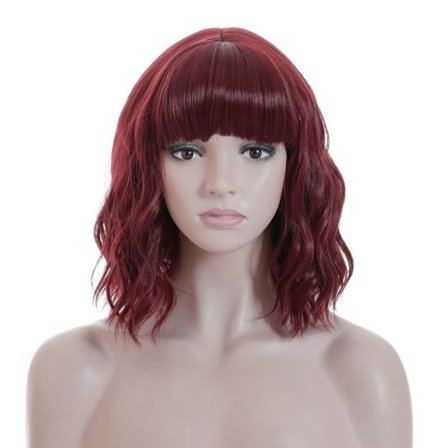 Skulderlangt krøllete kvinneparikk med luftlugg - naturlig, varmebestandig