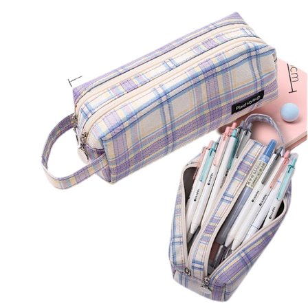 Pennfodral med stor kapacitet, pennfodral i canvas, skola