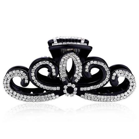 Suoirblss Dame Rhinestone Stor Hårklype Hårspenne Kjeve Klyper Tykt Hår Tilbehør (svart), wz-1539 (FMY)