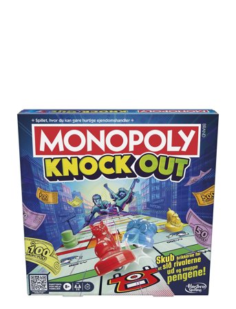 Monopoly Knockout Family Party Game, Quick-Playing Board Games For Ages 8+, 2-8 Players, 20 Mins. Patterned Hasbro Gaming